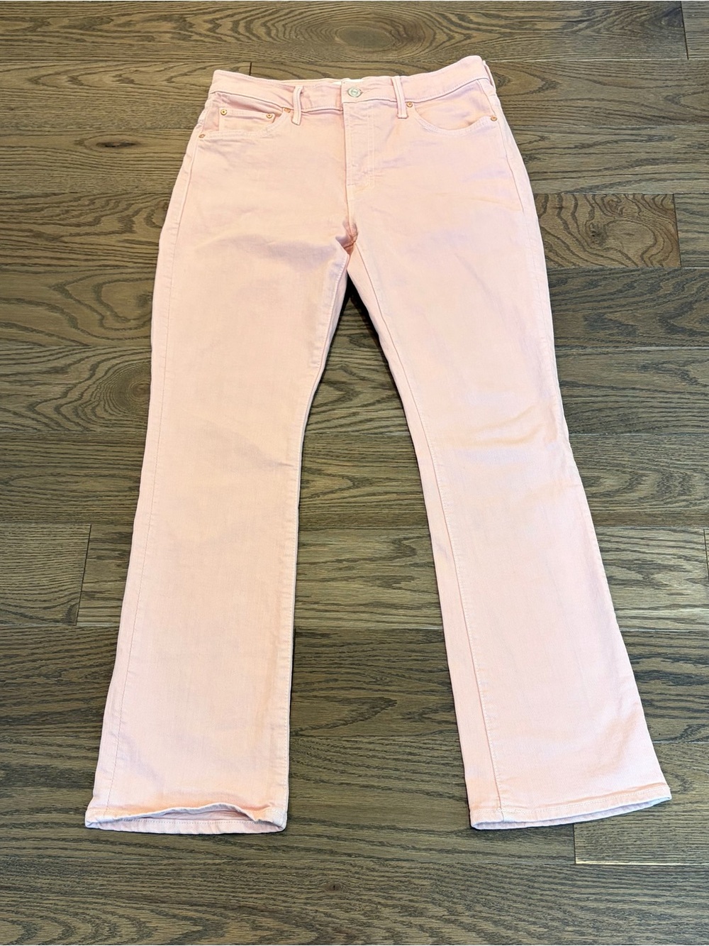 MOTHER Insider Hover Crop Bootcut Jeans 29 Peach Parfait High Rise